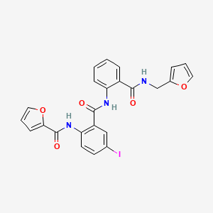molecular formula C24H18IN3O5 B4535175 N-(2-{[(2-{[(2-furylmethyl)amino]carbonyl}phenyl)amino]carbonyl}-4-iodophenyl)-2-furamide 