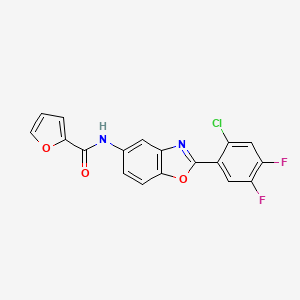molecular formula C18H9ClF2N2O3 B4535179 N-[2-(2-chloro-4,5-difluorophenyl)-1,3-benzoxazol-5-yl]-2-furamide 