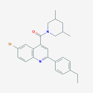 molecular formula C25H27BrN2O B453518 6-Bromo-4-[(3,5-dimethyl-1-piperidinyl)carbonyl]-2-(4-ethylphenyl)quinoline 