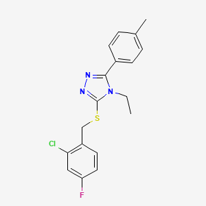 3-[(2-chloro-4-fluorobenzyl)thio]-4-ethyl-5-(4-methylphenyl)-4H-1,2,4-triazole