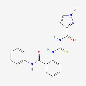 molecular formula C19H17N5O2S B4535201 N-({[2-(anilinocarbonyl)phenyl]amino}carbonothioyl)-1-methyl-1H-pyrazole-3-carboxamide 