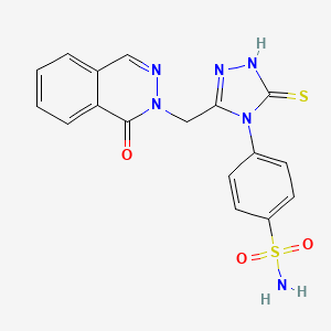 molecular formula C17H14N6O3S2 B4535208 4-{3-mercapto-5-[(1-oxo-2(1H)-phthalazinyl)methyl]-4H-1,2,4-triazol-4-yl}benzenesulfonamide 