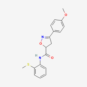molecular formula C18H18N2O3S B4535214 3-(4-methoxyphenyl)-N-[2-(methylthio)phenyl]-4,5-dihydro-5-isoxazolecarboxamide 