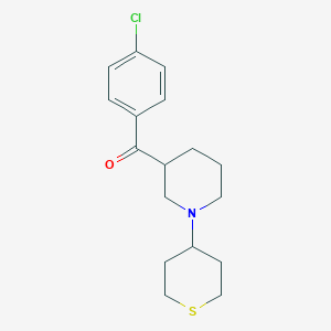 molecular formula C17H22ClNOS B4535216 (4-chlorophenyl)[1-(tetrahydro-2H-thiopyran-4-yl)-3-piperidinyl]methanone 
