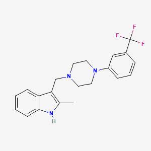 molecular formula C21H22F3N3 B4535217 2-methyl-3-({4-[3-(trifluoromethyl)phenyl]-1-piperazinyl}methyl)-1H-indole 