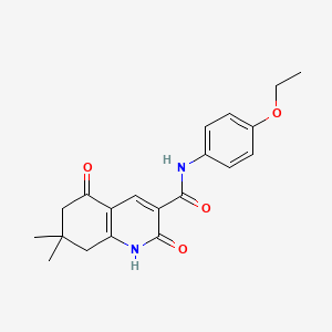 molecular formula C20H22N2O4 B4535219 N-(4-ethoxyphenyl)-7,7-dimethyl-2,5-dioxo-1,2,5,6,7,8-hexahydro-3-quinolinecarboxamide 