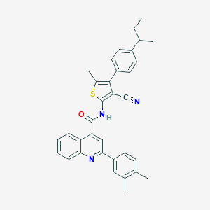 molecular formula C34H31N3OS B453524 N-[4-(4-sec-butylphenyl)-3-cyano-5-methyl-2-thienyl]-2-(3,4-dimethylphenyl)-4-quinolinecarboxamide 