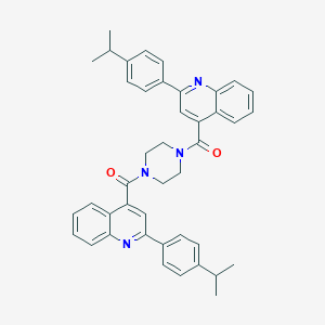 2-(4-Isopropylphenyl)-4-[(4-{[2-(4-isopropylphenyl)-4-quinolinyl]carbonyl}-1-piperazinyl)carbonyl]quinoline