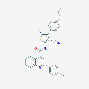 molecular formula C33H29N3OS B453526 N-[3-cyano-5-methyl-4-(4-propylphenyl)thiophen-2-yl]-2-(3,4-dimethylphenyl)quinoline-4-carboxamide 