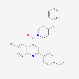 molecular formula C31H31BrN2O B453528 4-[(4-Benzyl-1-piperidinyl)carbonyl]-6-bromo-2-(4-isopropylphenyl)quinoline 
