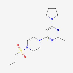 molecular formula C16H27N5O2S B4535289 2-methyl-4-[4-(propylsulfonyl)-1-piperazinyl]-6-(1-pyrrolidinyl)pyrimidine 