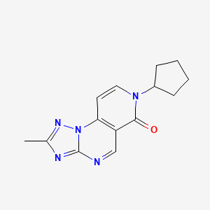 molecular formula C14H15N5O B4535294 7-cyclopentyl-2-methylpyrido[3,4-e][1,2,4]triazolo[1,5-a]pyrimidin-6(7H)-one 