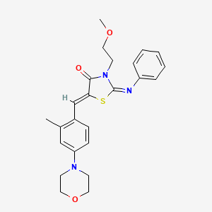 molecular formula C24H27N3O3S B4535333 3-(2-methoxyethyl)-5-[2-methyl-4-(4-morpholinyl)benzylidene]-2-(phenylimino)-1,3-thiazolidin-4-one 