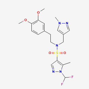 molecular formula C20H25F2N5O4S B4535338 1-(difluoromethyl)-N-[2-(3,4-dimethoxyphenyl)ethyl]-5-methyl-N-[(1-methyl-1H-pyrazol-4-yl)methyl]-1H-pyrazole-4-sulfonamide 