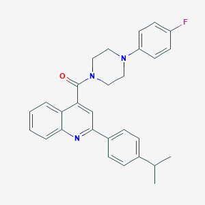 molecular formula C29H28FN3O B453534 4-{[4-(4-Fluorophenyl)-1-piperazinyl]carbonyl}-2-(4-isopropylphenyl)quinoline 