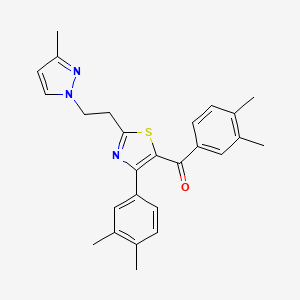 molecular formula C26H27N3OS B4535342 (3,4-dimethylphenyl){4-(3,4-dimethylphenyl)-2-[2-(3-methyl-1H-pyrazol-1-yl)ethyl]-1,3-thiazol-5-yl}methanone 