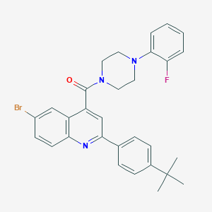 molecular formula C30H29BrFN3O B453536 6-Bromo-2-(4-tert-butylphenyl)-4-{[4-(2-fluorophenyl)-1-piperazinyl]carbonyl}quinoline 