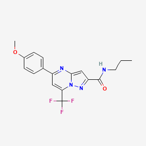 molecular formula C18H17F3N4O2 B4535362 5-(4-methoxyphenyl)-N-propyl-7-(trifluoromethyl)pyrazolo[1,5-a]pyrimidine-2-carboxamide 