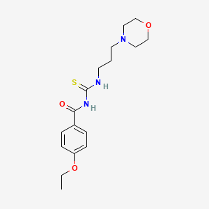 molecular formula C17H25N3O3S B4535378 4-ethoxy-N-({[3-(4-morpholinyl)propyl]amino}carbonothioyl)benzamide 