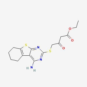 molecular formula C16H19N3O3S2 B4535385 ethyl 4-[(4-amino-5,6,7,8-tetrahydro[1]benzothieno[2,3-d]pyrimidin-2-yl)thio]-3-oxobutanoate 