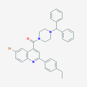 molecular formula C35H32BrN3O B453539 4-[(4-Benzhydryl-1-piperazinyl)carbonyl]-6-bromo-2-(4-ethylphenyl)quinoline 