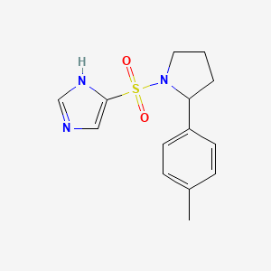 molecular formula C14H17N3O2S B4535399 4-{[2-(4-methylphenyl)-1-pyrrolidinyl]sulfonyl}-1H-imidazole 