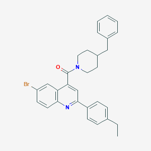 molecular formula C30H29BrN2O B453540 4-[(4-Benzyl-1-piperidinyl)carbonyl]-6-bromo-2-(4-ethylphenyl)quinoline 