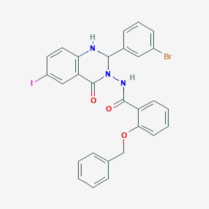2-(benzyloxy)-N-[2-(3-bromophenyl)-6-iodo-4-oxo-1,4-dihydro-3(2H)-quinazolinyl]benzamide