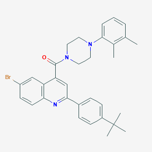 molecular formula C32H34BrN3O B453541 6-Bromo-2-(4-tert-butylphenyl)-4-{[4-(2,3-dimethylphenyl)-1-piperazinyl]carbonyl}quinoline 
