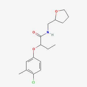molecular formula C16H22ClNO3 B4535419 2-(4-chloro-3-methylphenoxy)-N-(tetrahydro-2-furanylmethyl)butanamide 