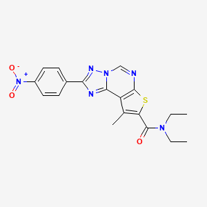 molecular formula C19H18N6O3S B4535421 N,N-diethyl-9-methyl-2-(4-nitrophenyl)thieno[3,2-e][1,2,4]triazolo[1,5-c]pyrimidine-8-carboxamide 