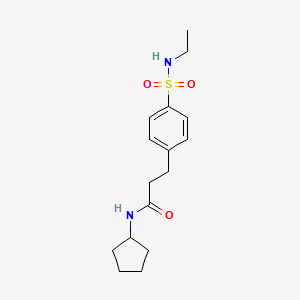 molecular formula C16H24N2O3S B4535425 N-cyclopentyl-3-{4-[(ethylamino)sulfonyl]phenyl}propanamide 