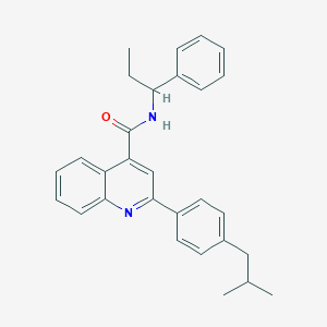 2-[4-(2-methylpropyl)phenyl]-N-(1-phenylpropyl)quinoline-4-carboxamide