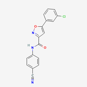 molecular formula C17H10ClN3O2 B4535434 5-(3-chlorophenyl)-N-(4-cyanophenyl)-3-isoxazolecarboxamide 