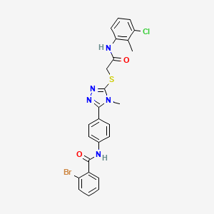 molecular formula C25H21BrClN5O2S B4535437 2-bromo-N-{4-[5-({2-[(3-chloro-2-methylphenyl)amino]-2-oxoethyl}thio)-4-methyl-4H-1,2,4-triazol-3-yl]phenyl}benzamide 