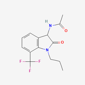 molecular formula C14H15F3N2O2 B4535440 N-[2-oxo-1-propyl-7-(trifluoromethyl)-2,3-dihydro-1H-indol-3-yl]acetamide 