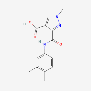 molecular formula C14H15N3O3 B4535453 3-{[(3,4-dimethylphenyl)amino]carbonyl}-1-methyl-1H-pyrazole-4-carboxylic acid 