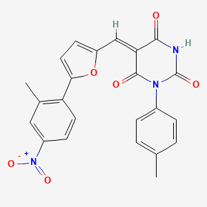 molecular formula C23H17N3O6 B4535459 5-{[5-(2-methyl-4-nitrophenyl)-2-furyl]methylene}-1-(4-methylphenyl)-2,4,6(1H,3H,5H)-pyrimidinetrione 