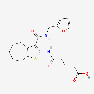 molecular formula C20H24N2O5S B4535464 5-[(3-{[(2-furylmethyl)amino]carbonyl}-5,6,7,8-tetrahydro-4H-cyclohepta[b]thien-2-yl)amino]-5-oxopentanoic acid 