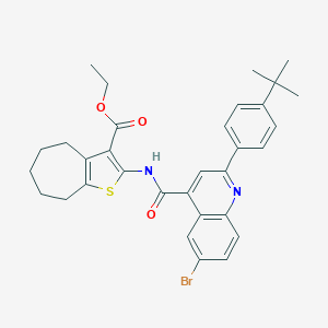 ethyl 2-({[6-bromo-2-(4-tert-butylphenyl)-4-quinolinyl]carbonyl}amino)-5,6,7,8-tetrahydro-4H-cyclohepta[b]thiophene-3-carboxylate