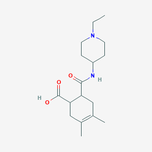molecular formula C17H28N2O3 B4535530 6-{[(1-ethyl-4-piperidinyl)amino]carbonyl}-3,4-dimethyl-3-cyclohexene-1-carboxylic acid 