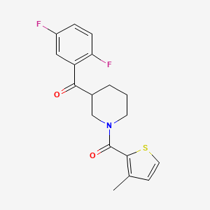 molecular formula C18H17F2NO2S B4535547 (2,5-difluorophenyl){1-[(3-methyl-2-thienyl)carbonyl]-3-piperidinyl}methanone 