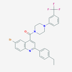6-Bromo-2-(4-ethylphenyl)-4-({4-[3-(trifluoromethyl)phenyl]-1-piperazinyl}carbonyl)quinoline