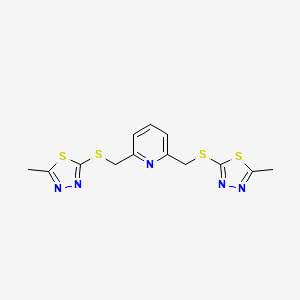 molecular formula C13H13N5S4 B4535556 2,6-bis{[(5-methyl-1,3,4-thiadiazol-2-yl)thio]methyl}pyridine 