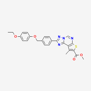 molecular formula C25H22N4O4S B4535558 methyl 2-{4-[(4-ethoxyphenoxy)methyl]phenyl}-9-methylthieno[3,2-e][1,2,4]triazolo[1,5-c]pyrimidine-8-carboxylate 