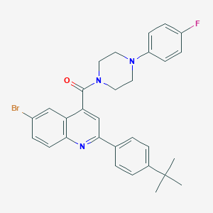 molecular formula C30H29BrFN3O B453556 6-Bromo-2-(4-tert-butylphenyl)-4-{[4-(4-fluorophenyl)-1-piperazinyl]carbonyl}quinoline 