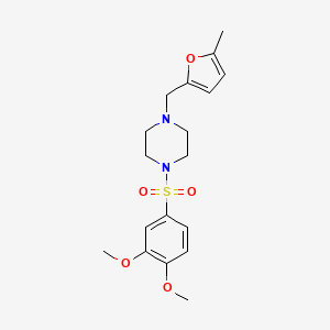 molecular formula C18H24N2O5S B4535574 1-[(3,4-dimethoxyphenyl)sulfonyl]-4-[(5-methyl-2-furyl)methyl]piperazine 
