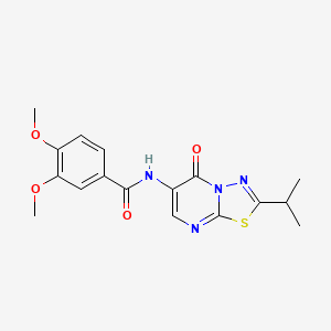 molecular formula C17H18N4O4S B4535579 N-(2-isopropyl-5-oxo-5H-[1,3,4]thiadiazolo[3,2-a]pyrimidin-6-yl)-3,4-dimethoxybenzamide 