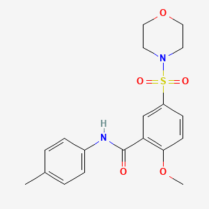 2-methoxy-N-(4-methylphenyl)-5-(4-morpholinylsulfonyl)benzamide