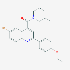 molecular formula C24H25BrN2O2 B453559 6-Bromo-2-(4-ethoxyphenyl)-4-[(3-methyl-1-piperidinyl)carbonyl]quinoline 